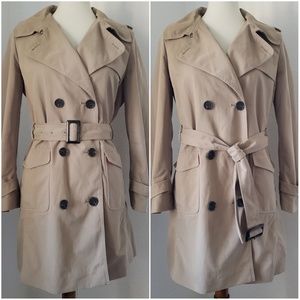 LOFT Classic Tan Trenchcoat Trench Coat 8P